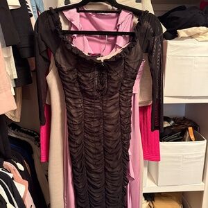 Off the shoulder black dress